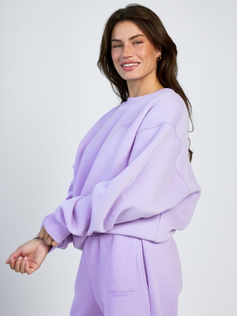 Comfrt Pastel Lavender Crewneck Sweatshirt Size XS - Picture 2 of 4